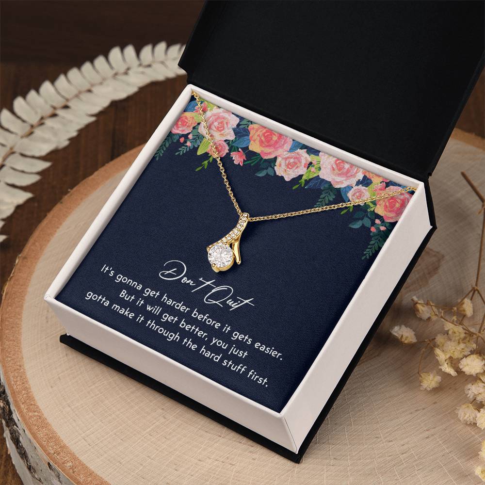 Don't Quit Meaningful Gift Don't Quit Necklace Supportive Gift You Are Strong Necklace Cancer Survivor Jewelry Stronger Necklace Braver Necklace Breast Cancer Necklace For Soulmate Motivational Jewelry Emotional Connection Necklace Never Give Up Necklace