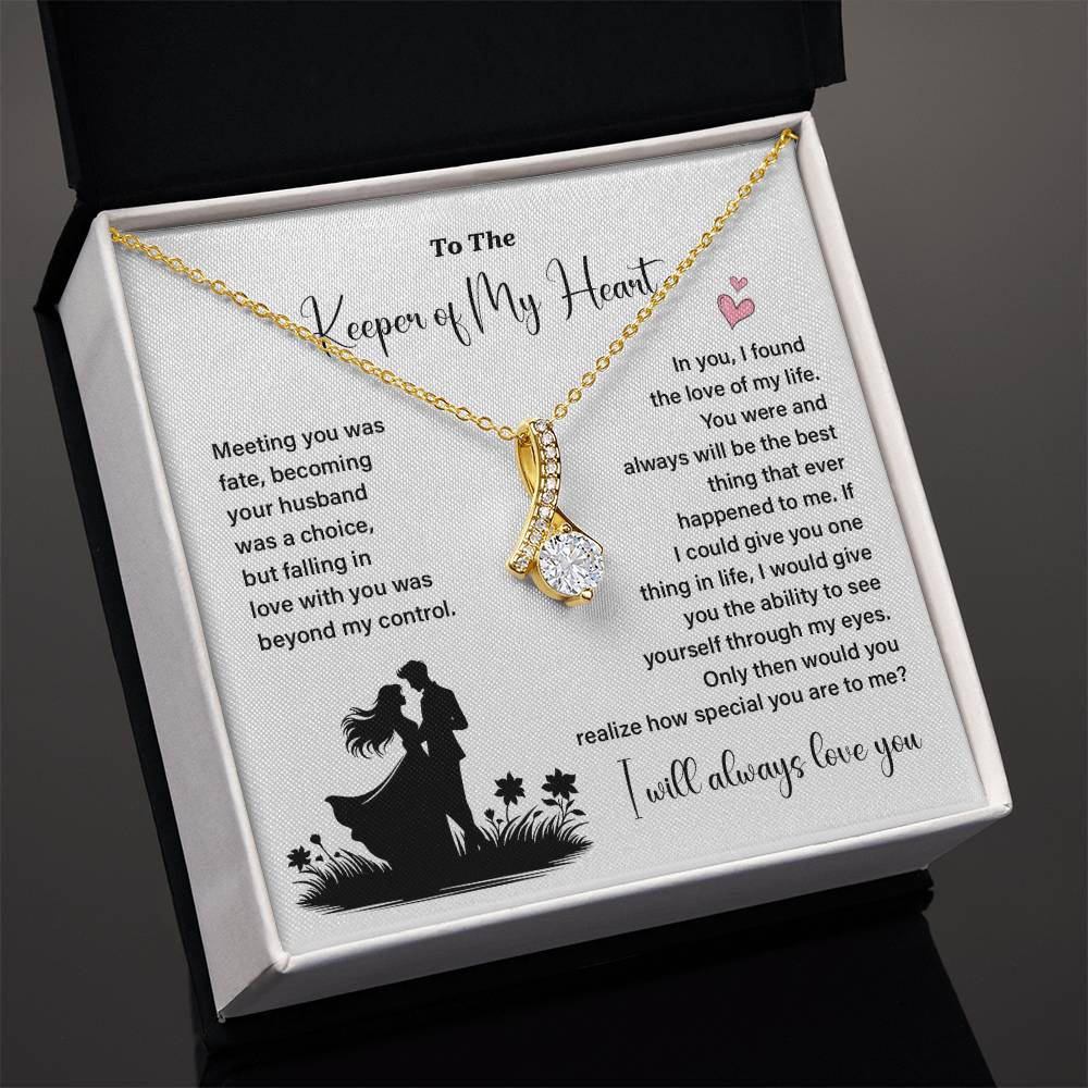 Necklace Gift for Keeper of My Heart with Card