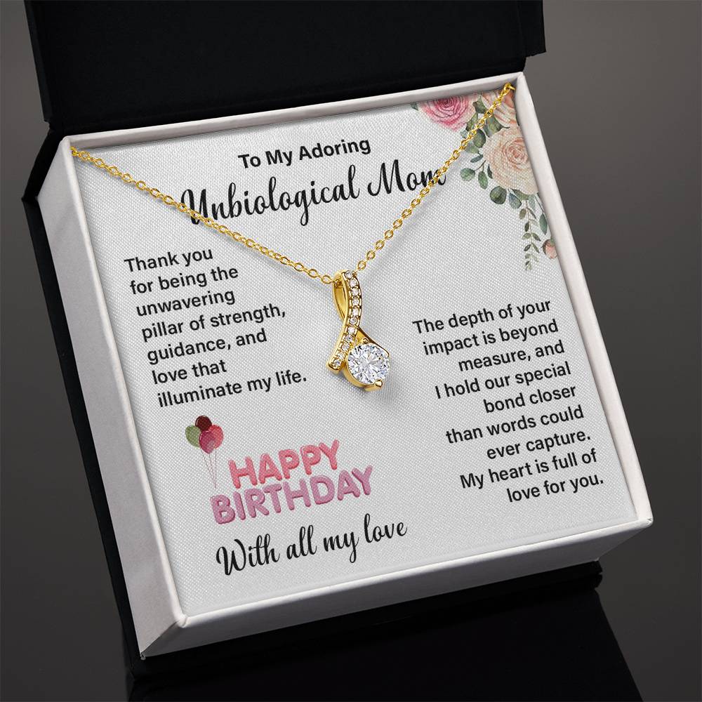 Unbiological Mom Necklace – Birthday Gift Box