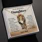 Daughter Necklace Gift from Dad Lion Message Card