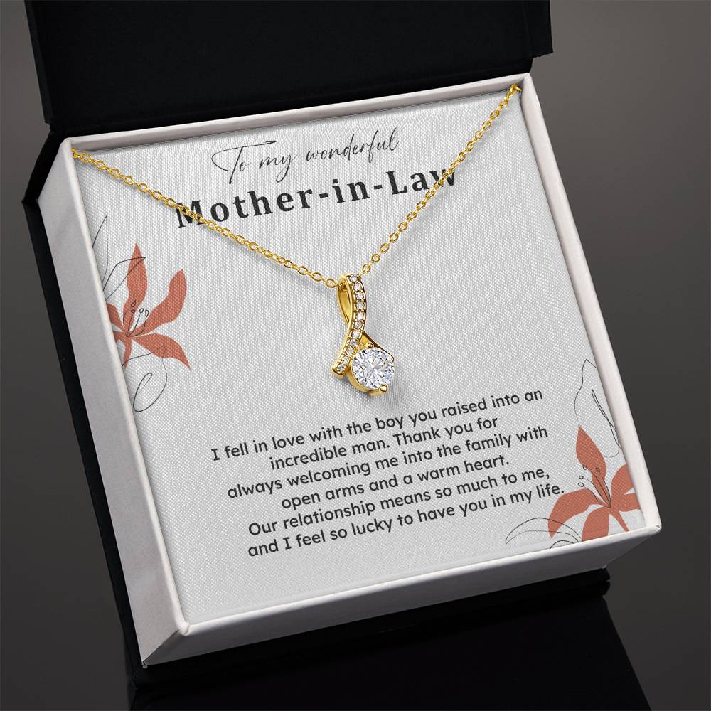 To My Wonderful Mother-in-law Necklace Mother-in-law Necklace Gift Thank You Gift For Mother-in-law Sentimental Mother-in-law Jewelry Jewelry For Mother-in-law Emotional Gift For Mother-in-law Meaningful Gift For Mother-in-law Mother Sentimental Jewelry