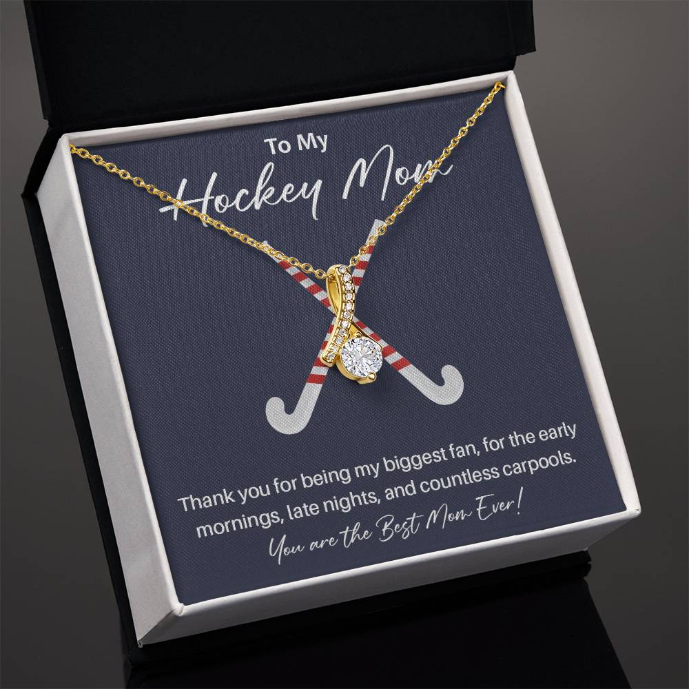Hockey Mom Necklace Gift – Thank You Message Card Box