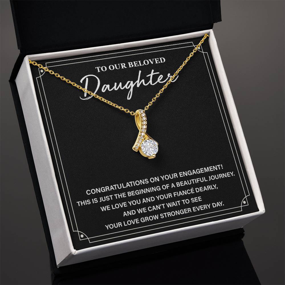 To Our Beloved Daughter Daughter Engagement Necklace Sentimental Gift For Daughter’s Engagement Jewelry Gift For Daughter’s Engagement Daughter’s Special Day Necklace Emotional Engagement Gift For Daughter Wedding Journey Gift For Daughter