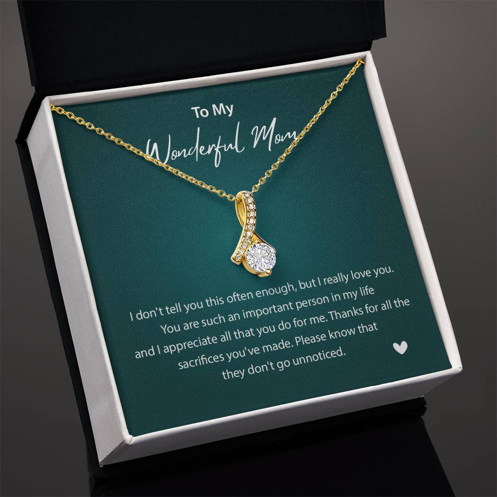 To My Wonderful Mom Wonderful Mom Necklace Gift Unique Gift For Mother-child Bond Unique Gift For Mother-child Bond Necklace For Family Bond Thoughtful Gift For Mother-child Bond Spiritual Bond With Mom Necklace Spiritual Bond With Mom Necklace