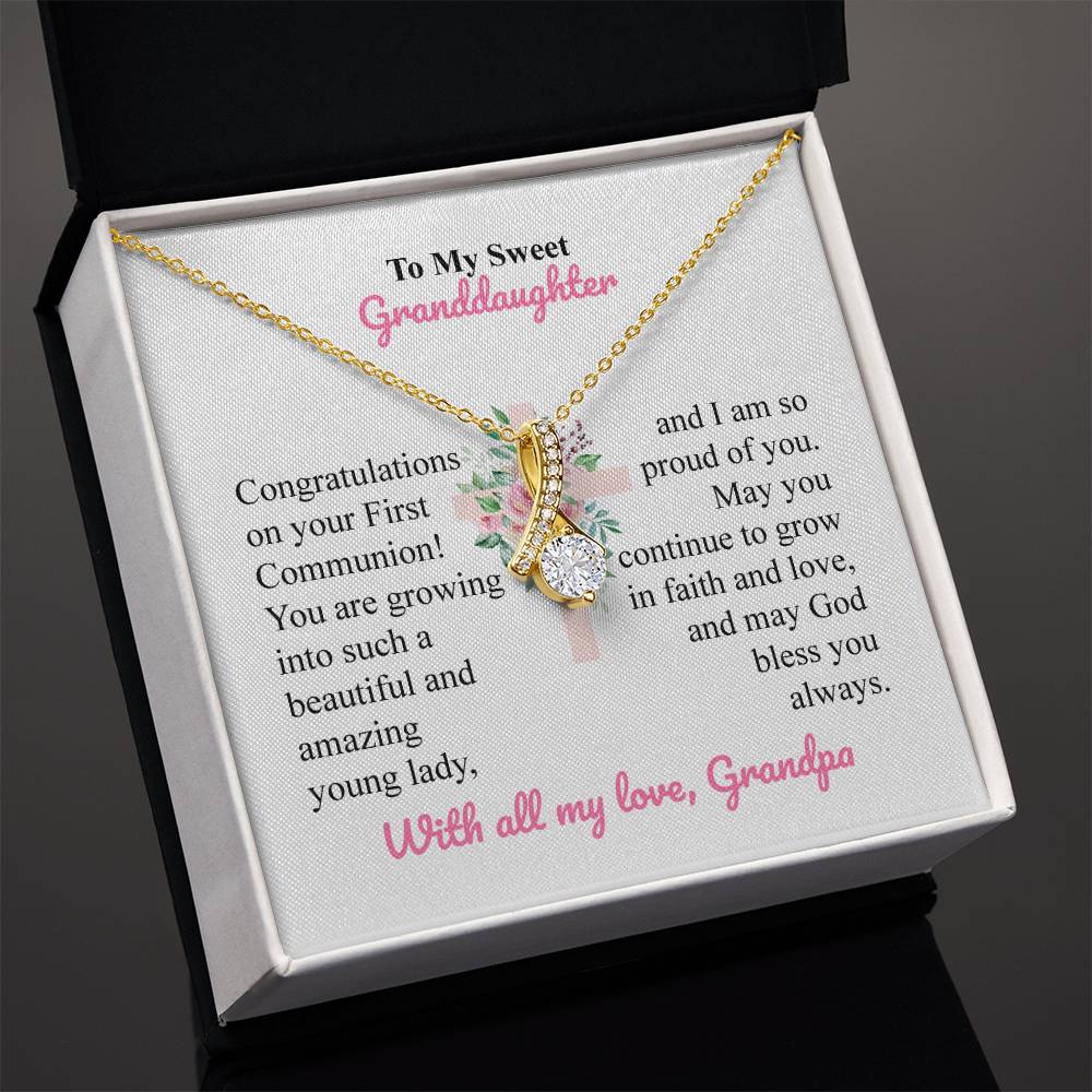 Granddaughter First Communion Gift from Grandpa – Cross Card