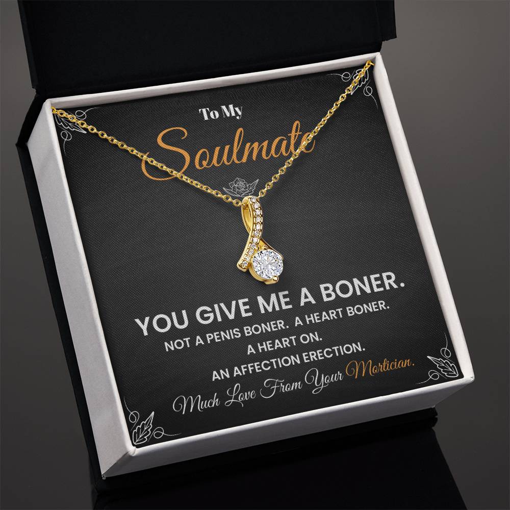Soulmate Necklace Gift from Mortician – Funny Card