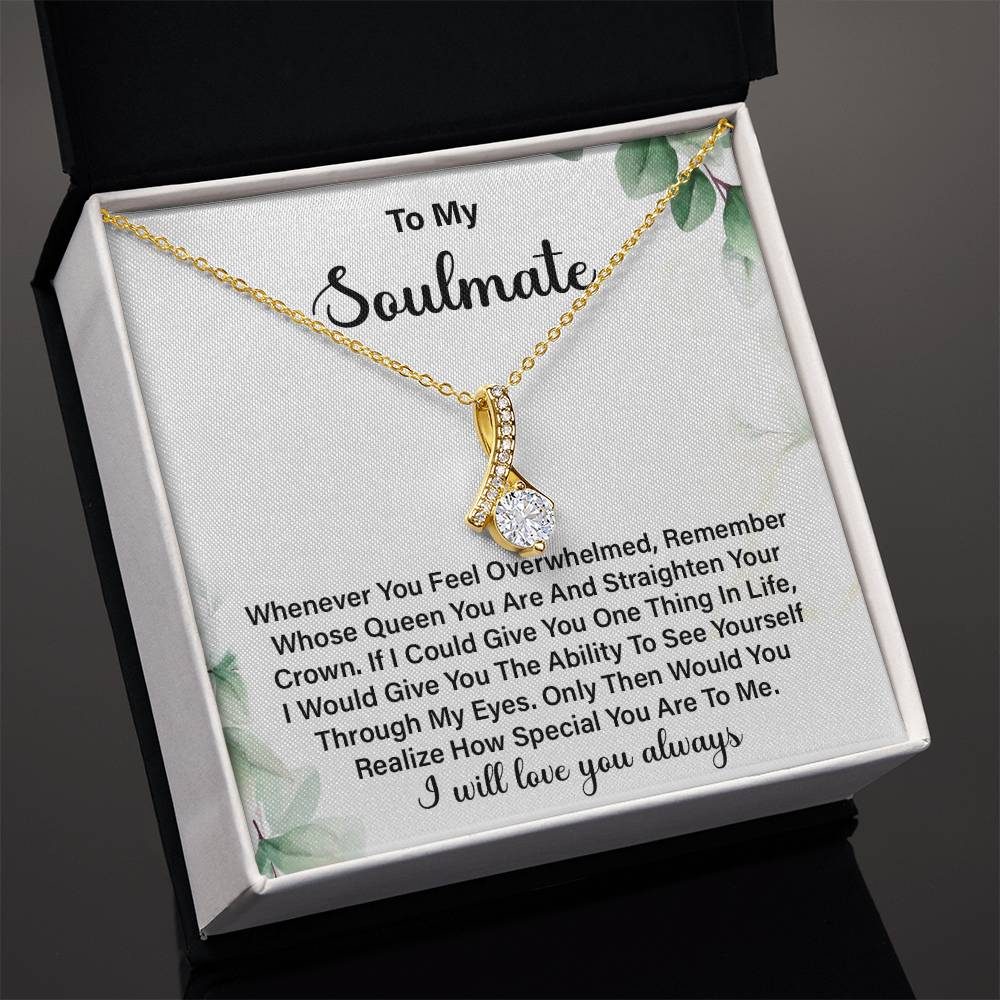 Inspirational Soulmate Necklace Gift for Her – Message Card