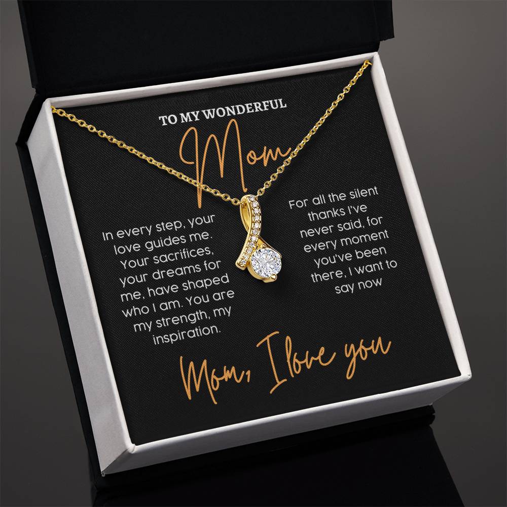 To My Wonderful Mom, Unique Mother’s Day Love Necklace Unique Engraved Mother's Day Pendant Unique Mother's Day Love Message Pendant Dreams For Me Necklace Appreciation Necklace Gift Gratitude Jewelry