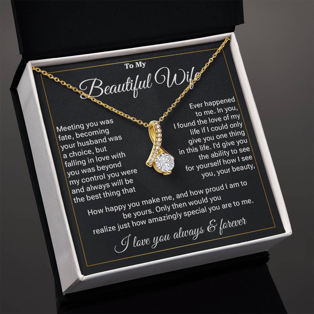 Beautiful Wife Necklace Gift – Elegant Message Card