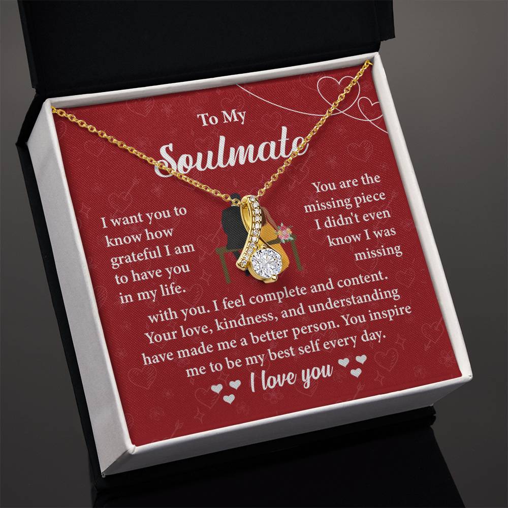 Soulmate Necklace Gift for Her – Message Card Box