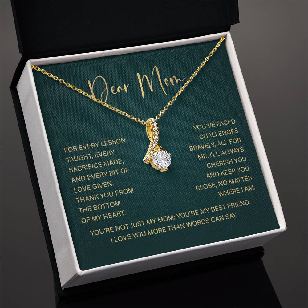 Dear Mom Mother’s Day Necklace From Daughter/son Special Birthday Jewelry For Mother Best Anniversary Necklace Gift Thoughtful Christmas Gift Just Because Necklace Gift Heart-shaped Jewelry Sentimental Necklace With Message Card