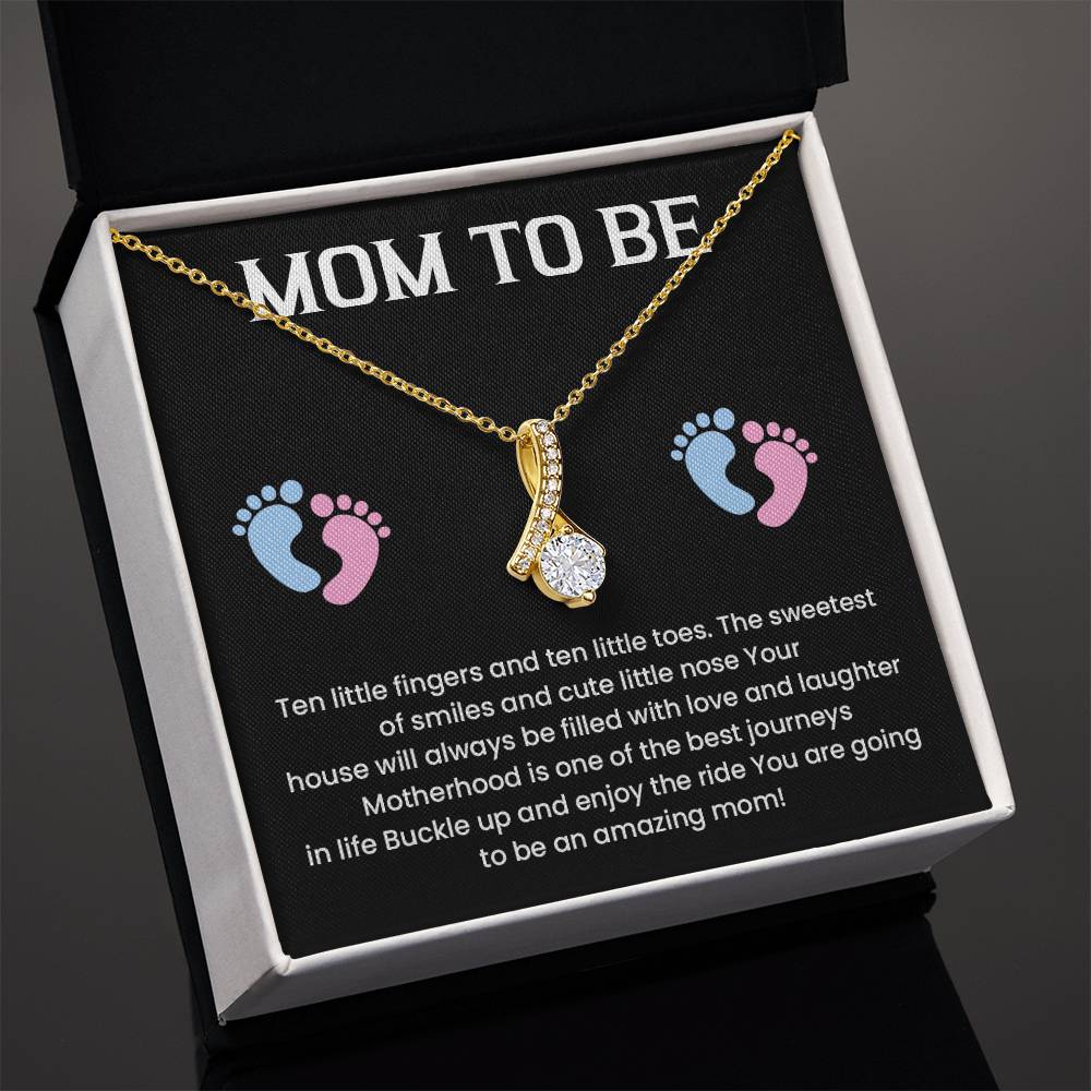 Gift for Mom to Be – Necklace with Message Card and Box