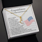 United States Citizenship Gift Necklace With Message Card