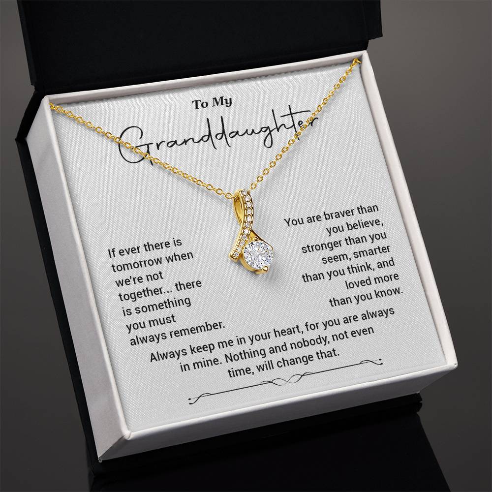 To My Granddaughter Necklace Gift – Always in My Heart Message