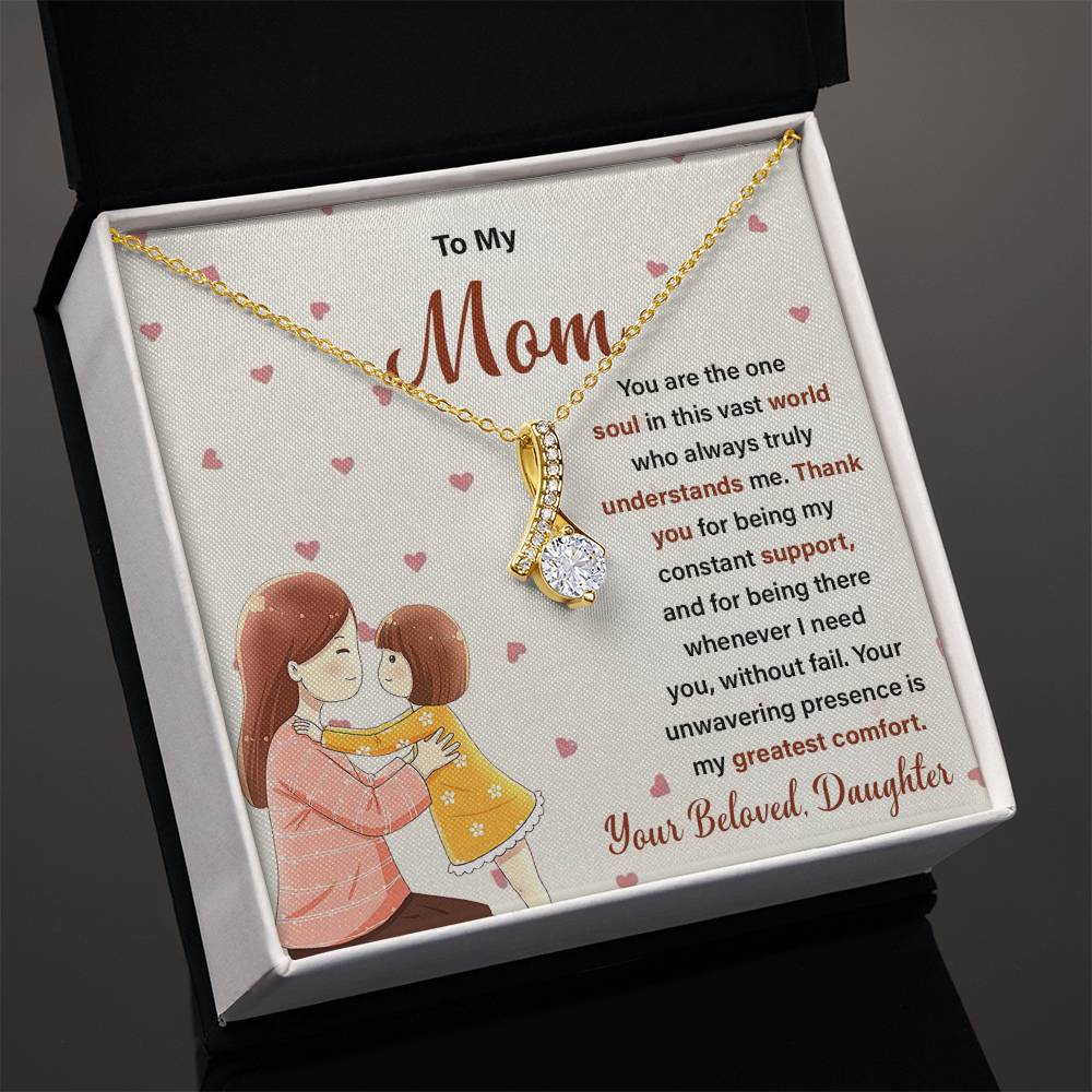 Daughter to Mom Necklace Gift with Heartfelt Message Card