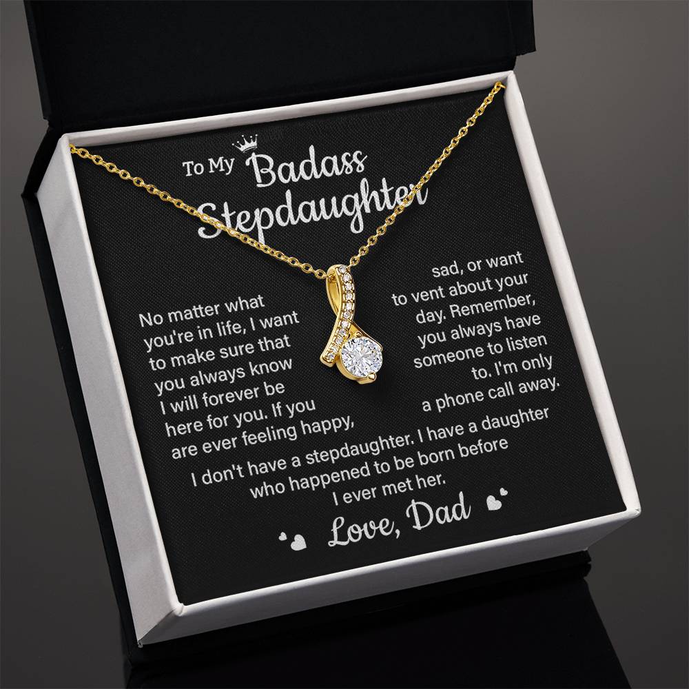 To My Badass Stepdaughter – Dad to Daughter Pendant Gift