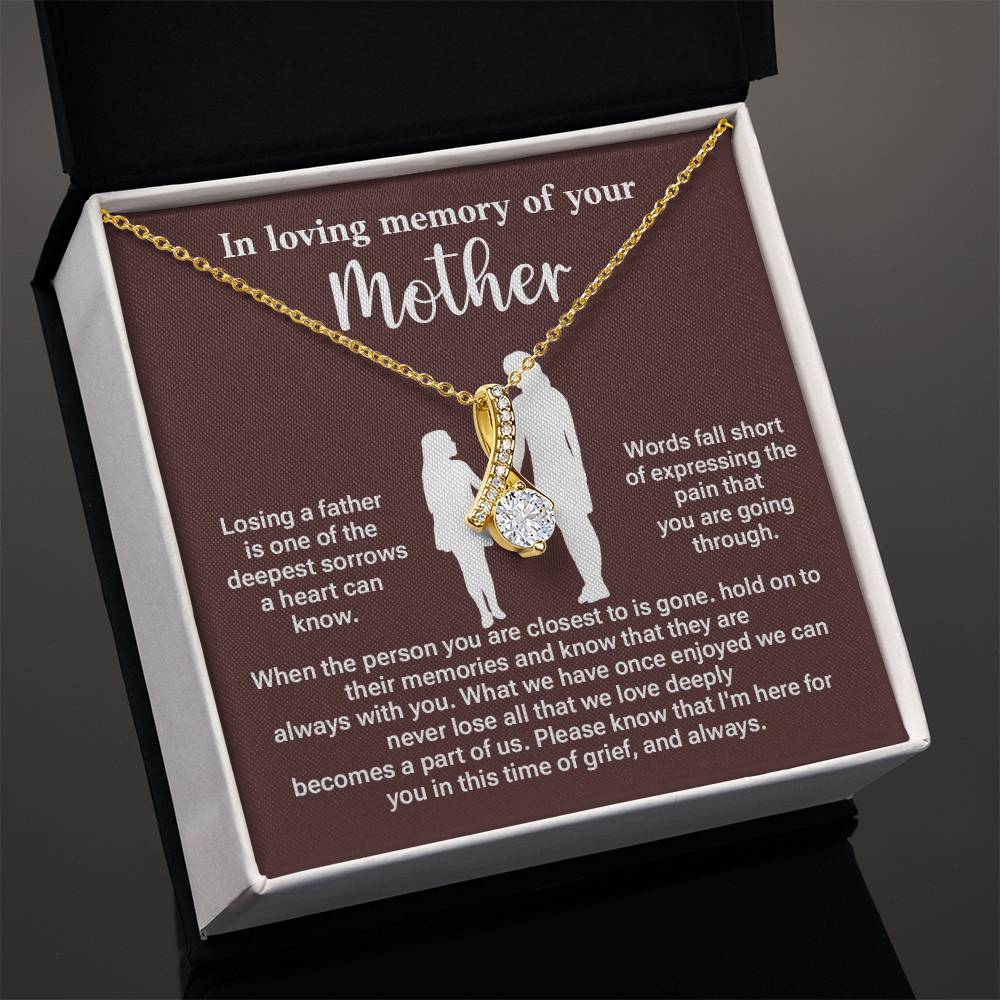 Memorial Necklace for Loss of Mother – Sympathy Gift with Message Card