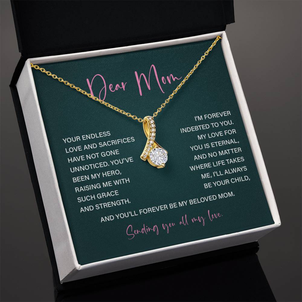 Dear Mom Mother’s Day Necklace For Mom Sentimental Birthday Gift Sentimental Anniversary Gift Christmas Jewelry Gift Best Thank You Gift  Special Necklace Jewelry Gift With Message Card