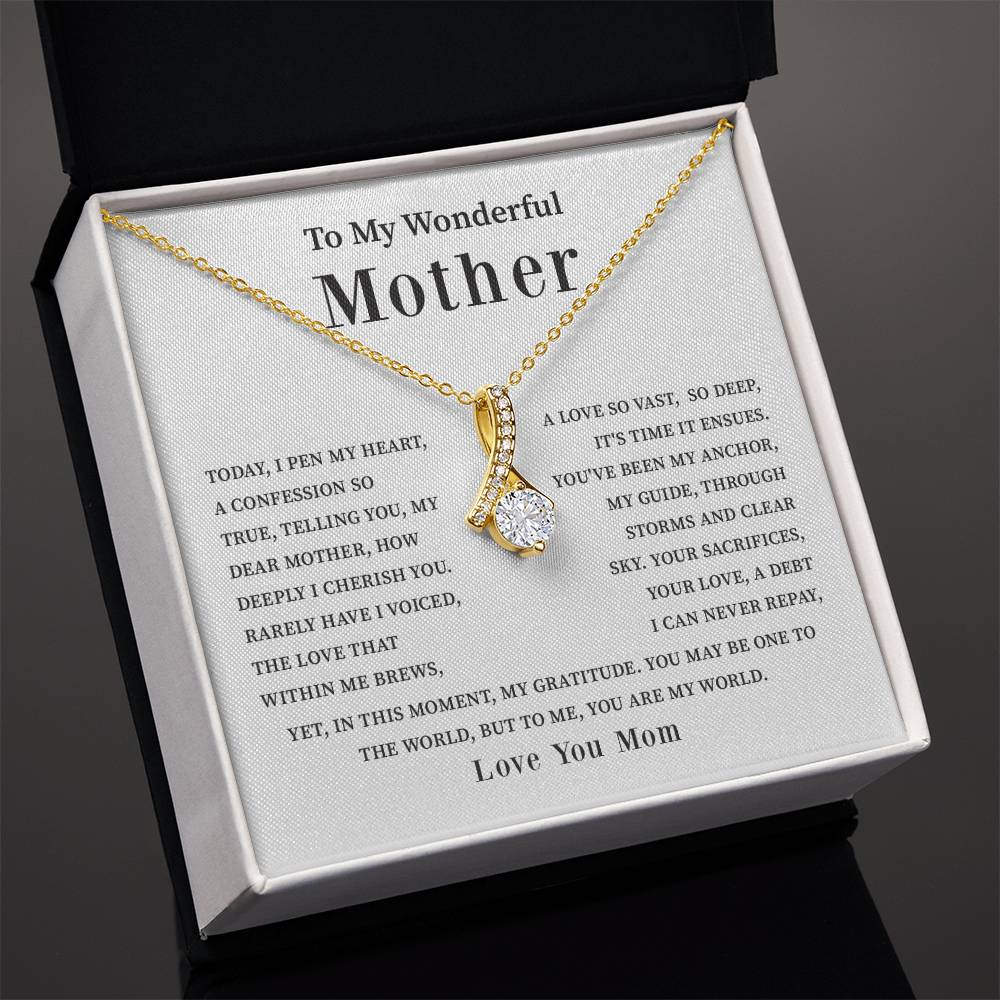 To My Wonderful Mother Love You Forever Mom Necklace Wonderful Mother Necklace Gift Unique Gift For Mother-child Bond Meaningful Gift For Mom Special Occasion Gift For Mom Unique Family Bond Necklace Spiritual Bond With Mom Necklace