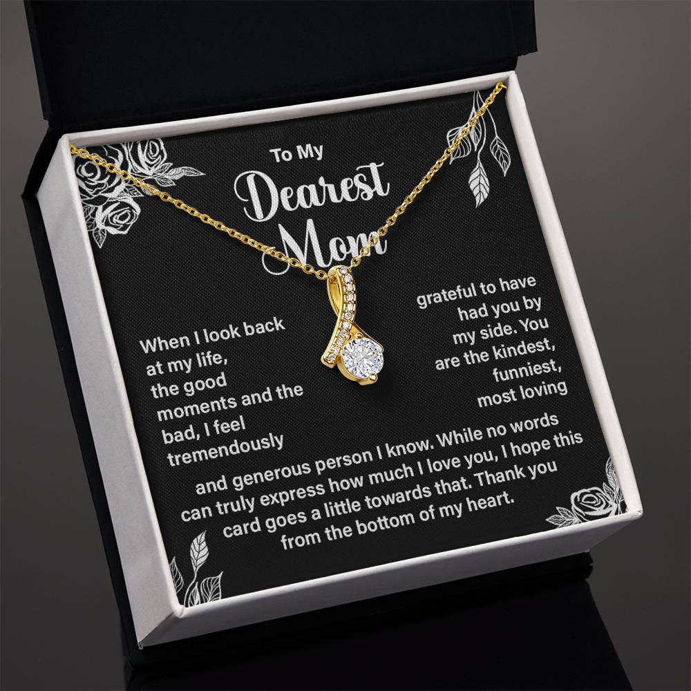 Dearest Mom Necklace Gift – Heartfelt Message Card