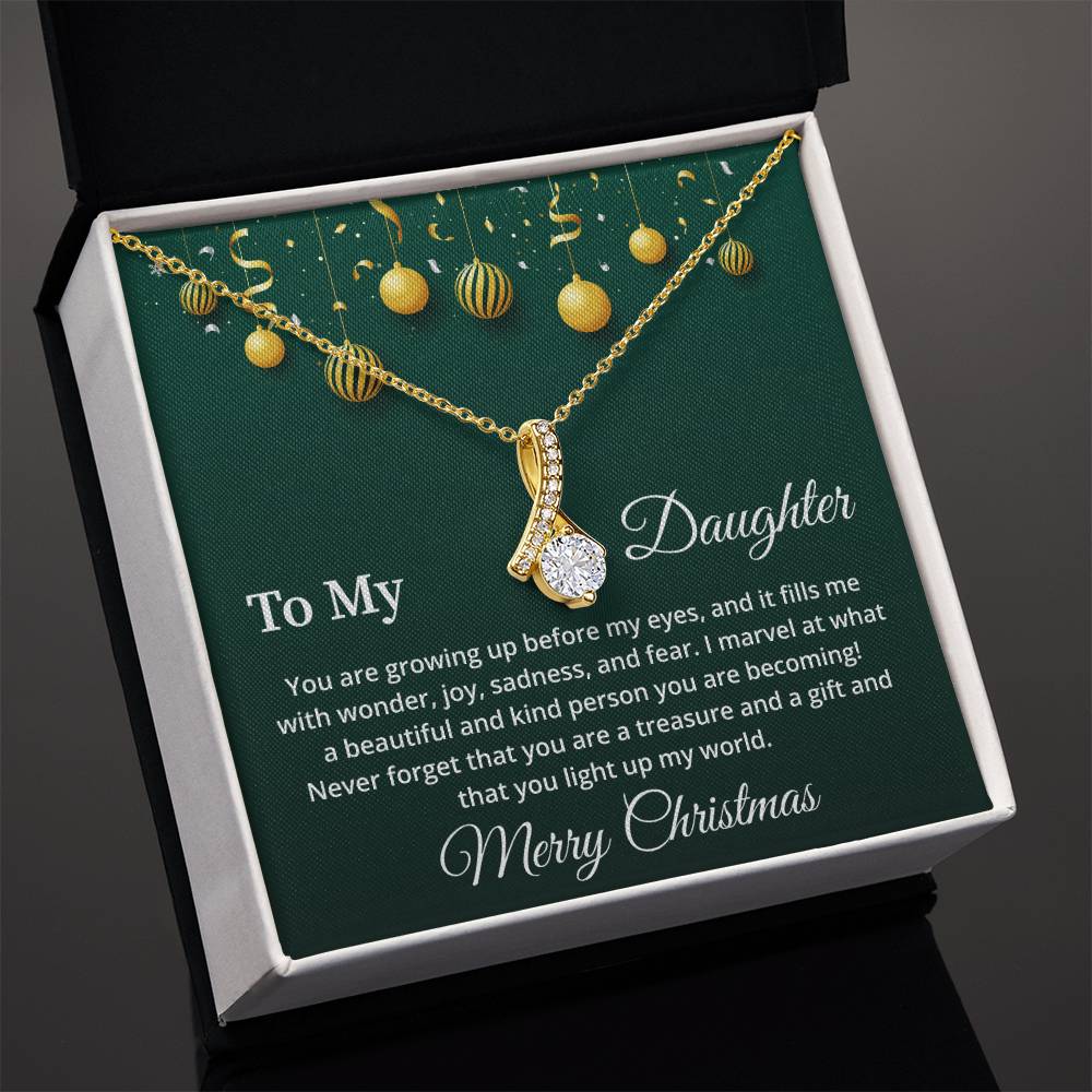 Christmas Necklace for Daughter Gift Box with Message Card