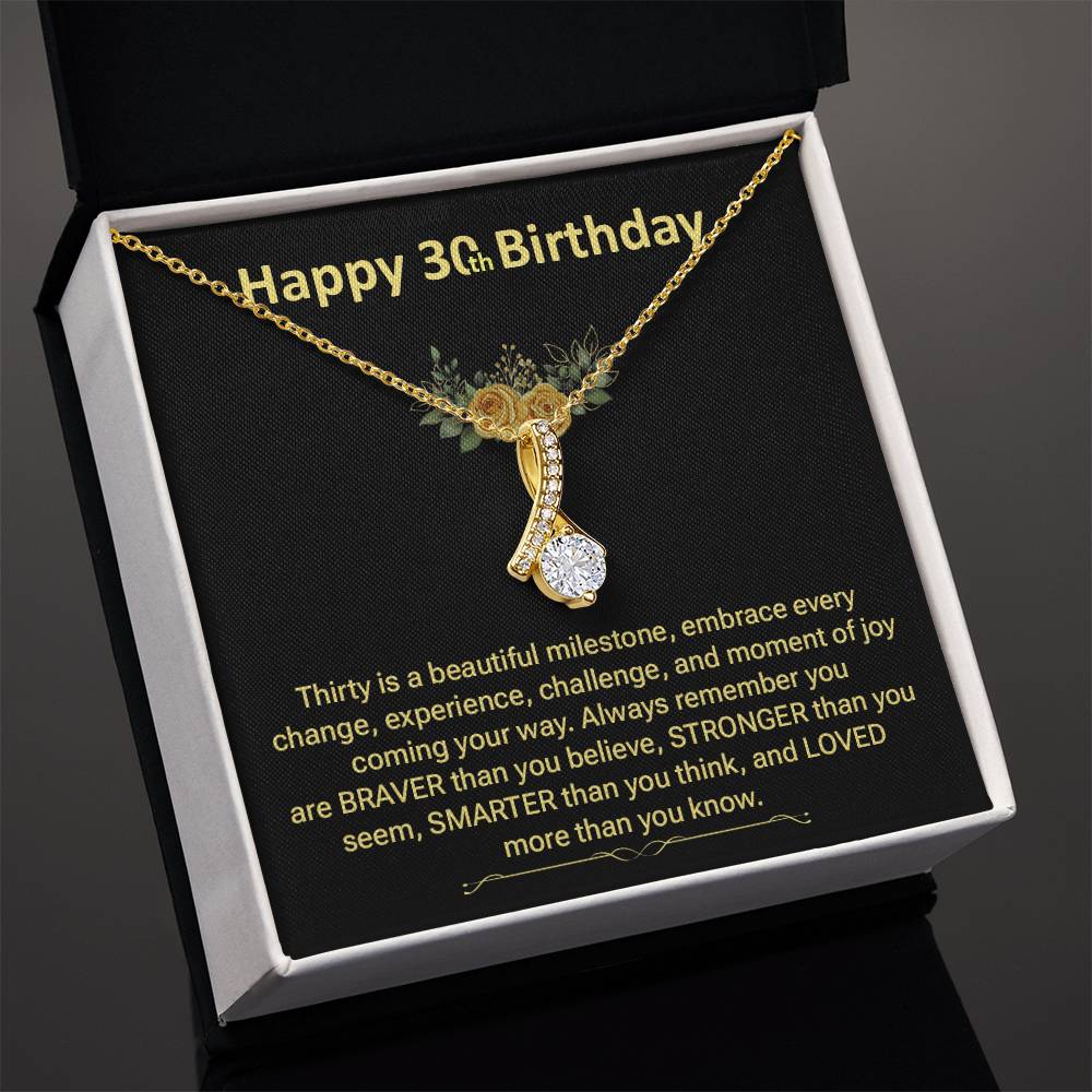 30th Birthday Pendant Necklace for Her – Gift Box & Card