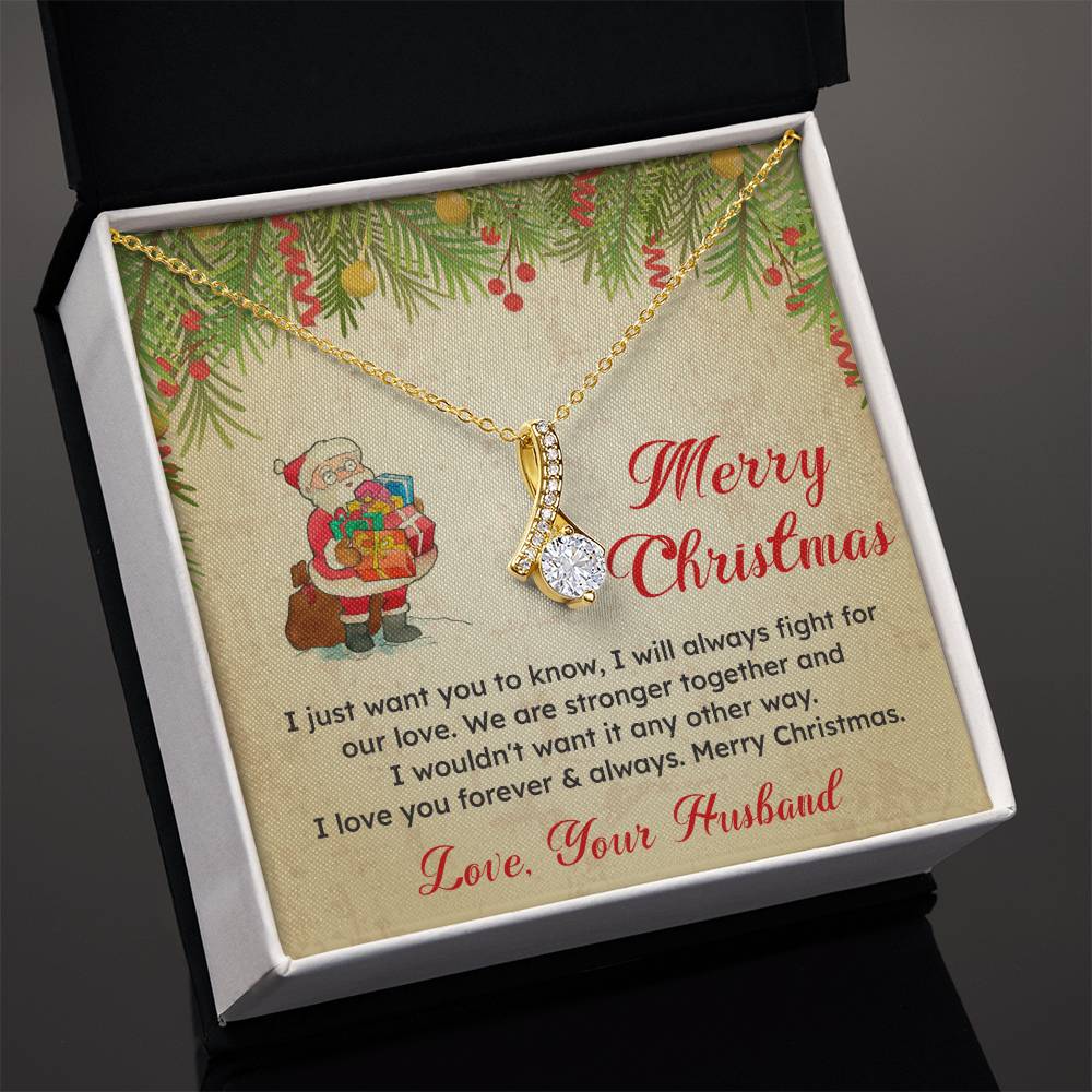 Christmas Gift for Wife from Husband Necklace with Heartfelt Message