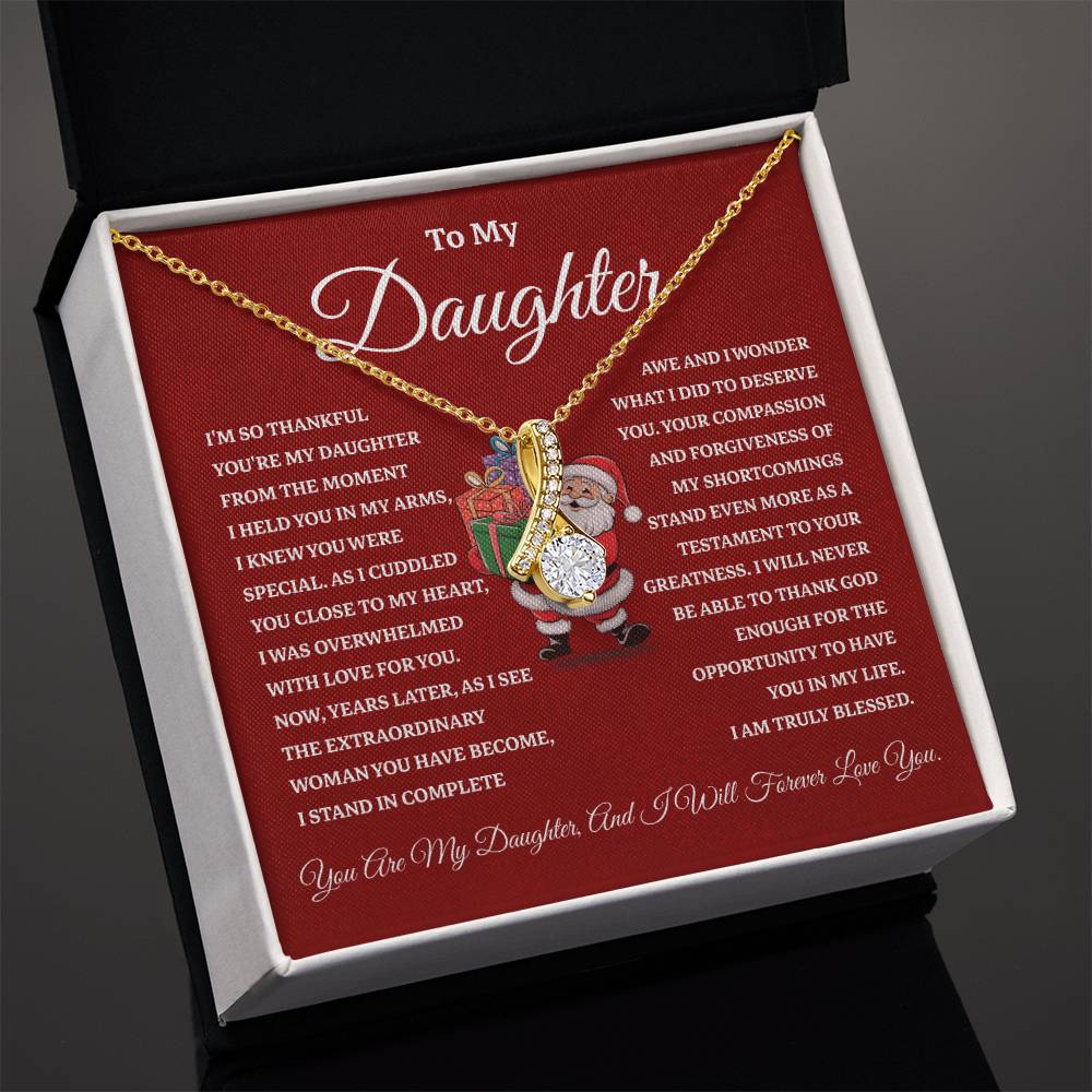 Christmas Gift for Daughter from Mom or Dad Necklace with Santa Card