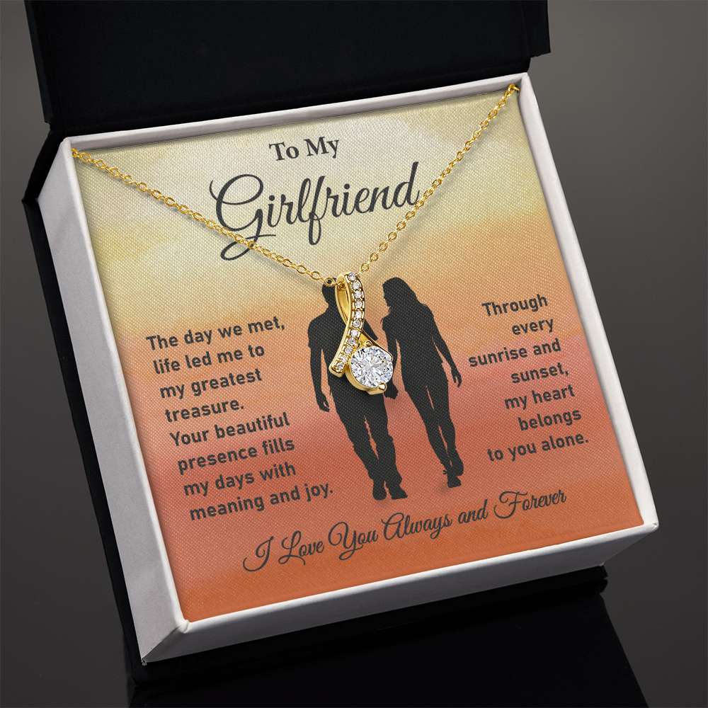 Girlfriend Necklace Gift with Message Card for Her