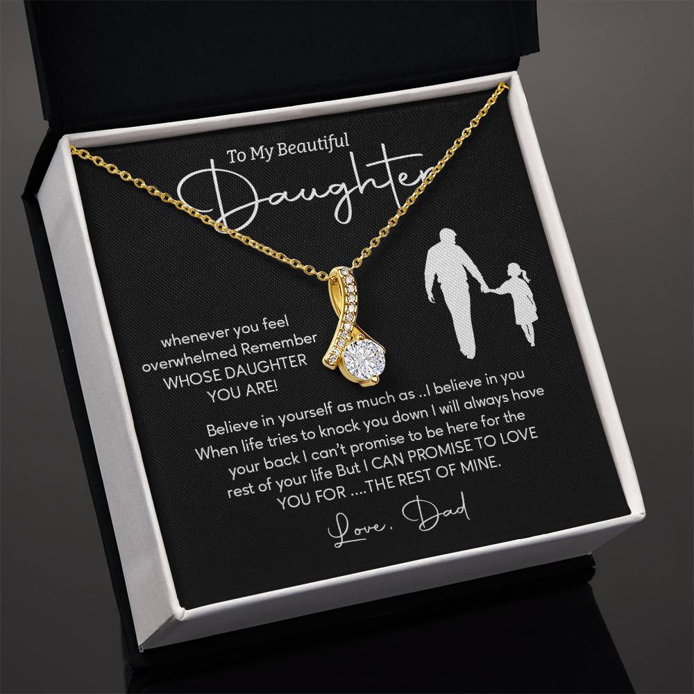 To My Daughter Necklace from Dad – Rest of Mine Love Message
