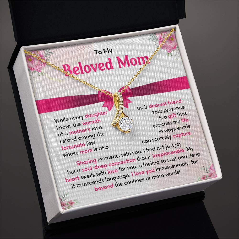 Mother Daughter Necklace Gift with Heartfelt Message Card