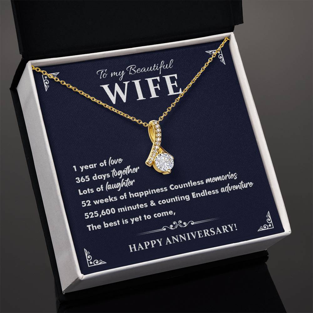 1st Anniversary Necklace Gift for Wife – Elegant Box