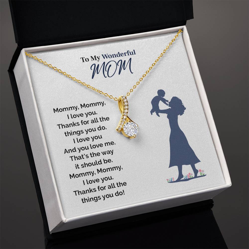 To My Wonderful Mom, Thoughtful Jewelry For Mom Inspirational Gift Necklace Necklace With Message  Best Christmas Necklace Gift Sentimental Necklace Gift  Meaningful Necklace Gift Best Mother's Day Necklace Gift Wonderful Mom Necklace Gift