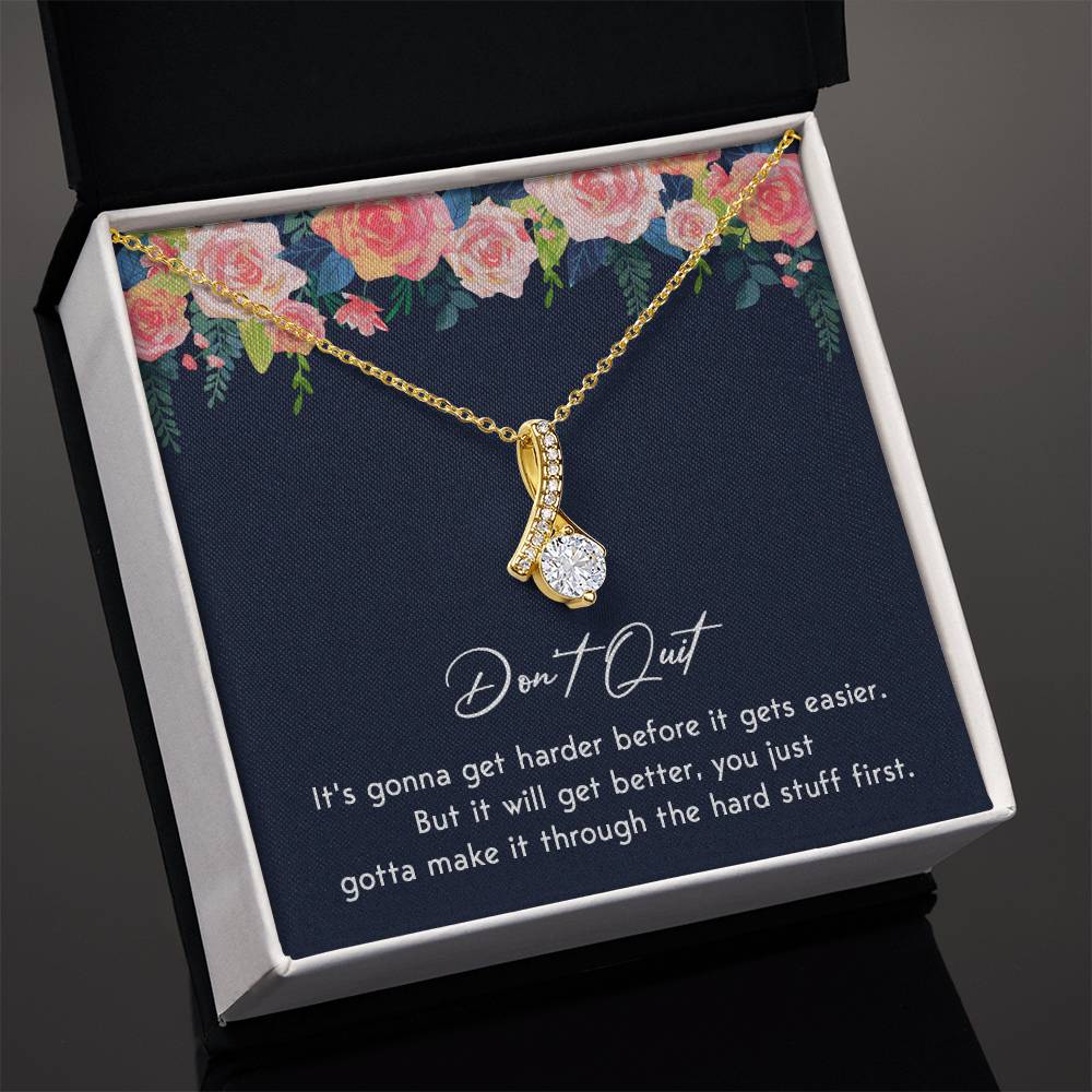 Don't Quit Meaningful Gift Don't Quit Necklace Supportive Gift You Are Strong Necklace Cancer Survivor Jewelry Stronger Necklace Braver Necklace Breast Cancer Necklace For Soulmate Motivational Jewelry Emotional Connection Necklace Never Give Up Necklace