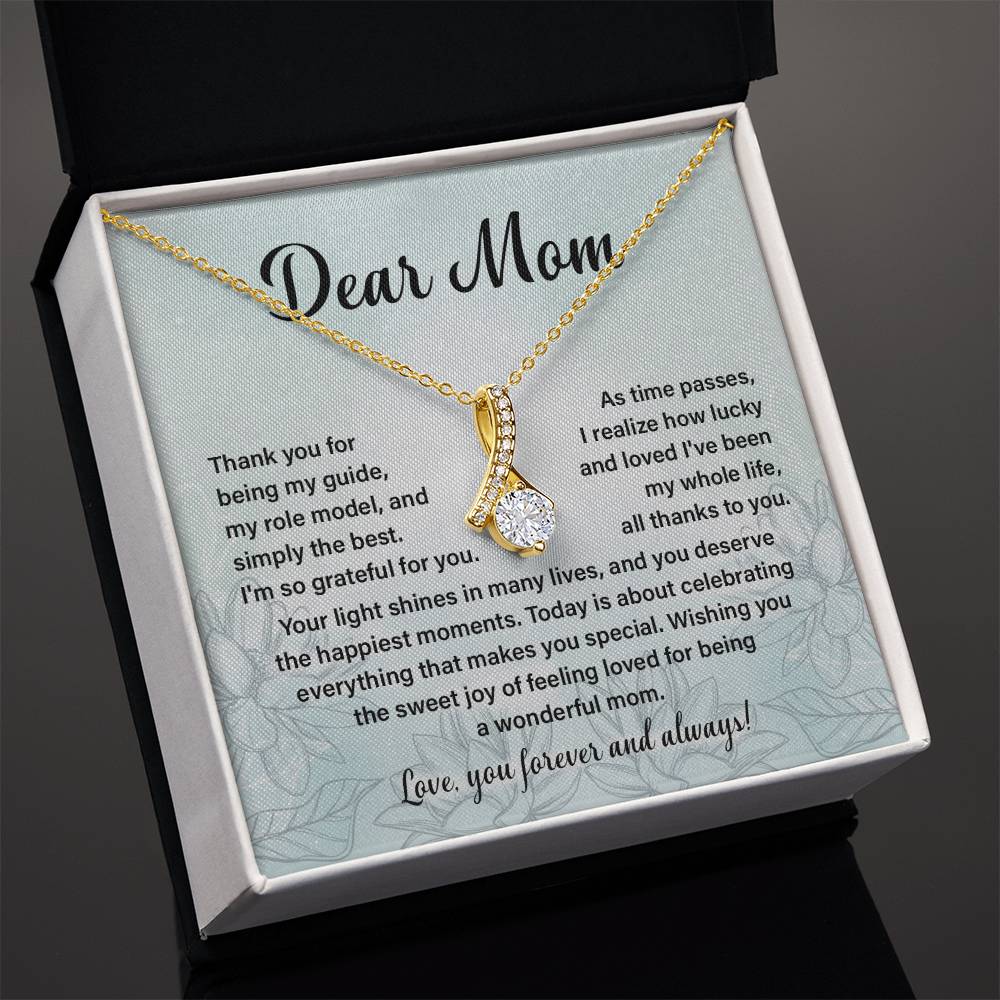 Dear Mom, Guide Pendant For Her Heartfelt Necklace For Love Role Model Jewelry For Mom Thank You Gift Sentimental Necklace Sweet Gift For A Special Woman Appreciation Necklace For Her Thoughtful Gift Sentimental Pendant