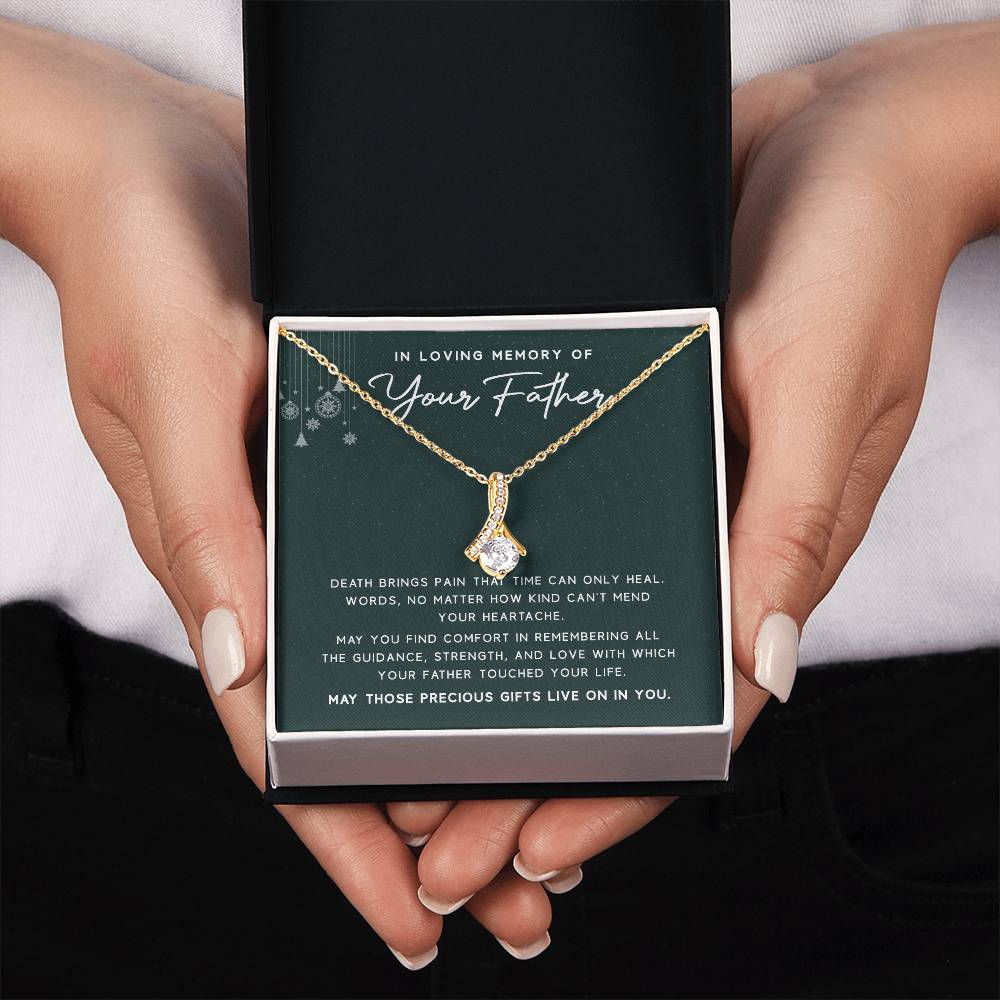 Memorial Jewelry Gift for Loss of Father with Message Card