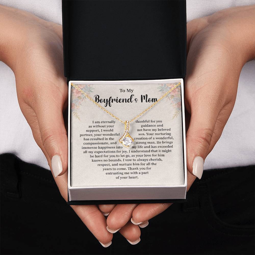 Boyfriend’s Mom Necklace Gift with Sentimental Card