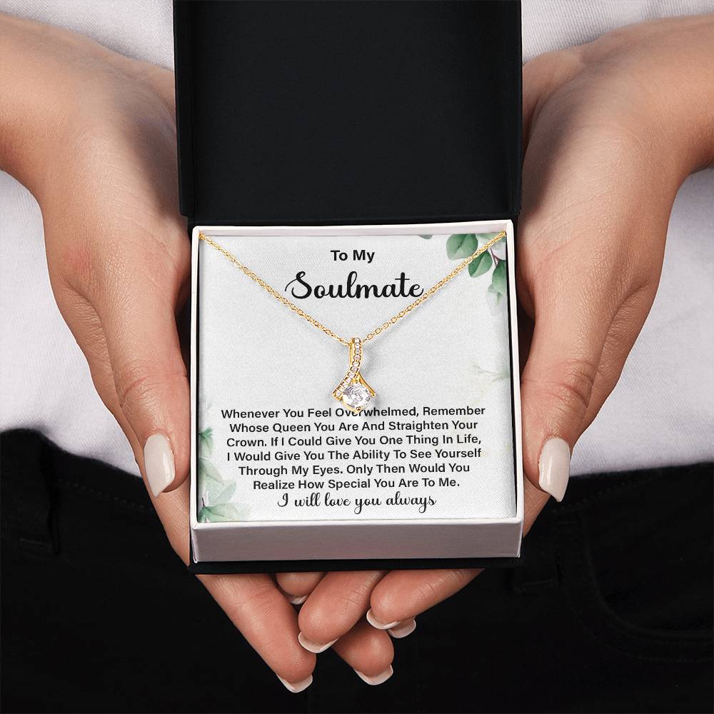 Inspirational Soulmate Necklace Gift for Her – Message Card