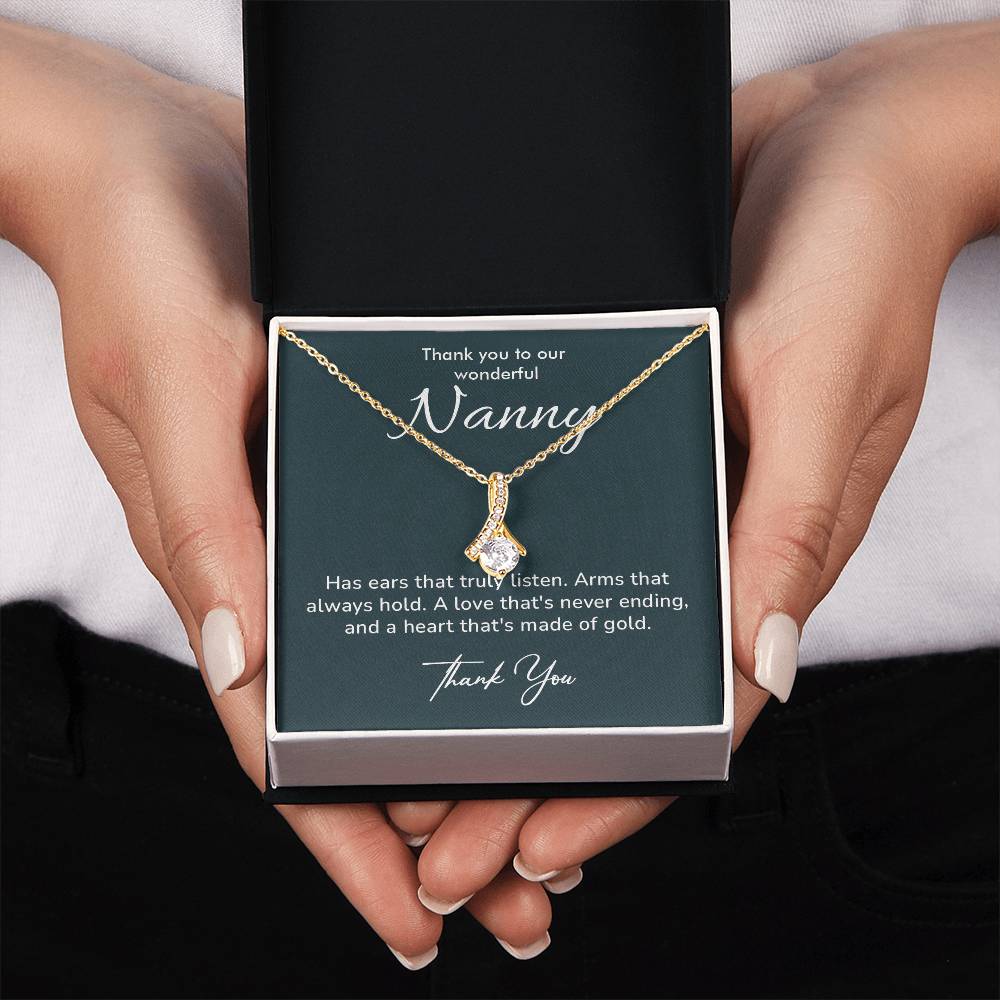 Nanny Necklace Thank You Gift with Heartfelt Message Card