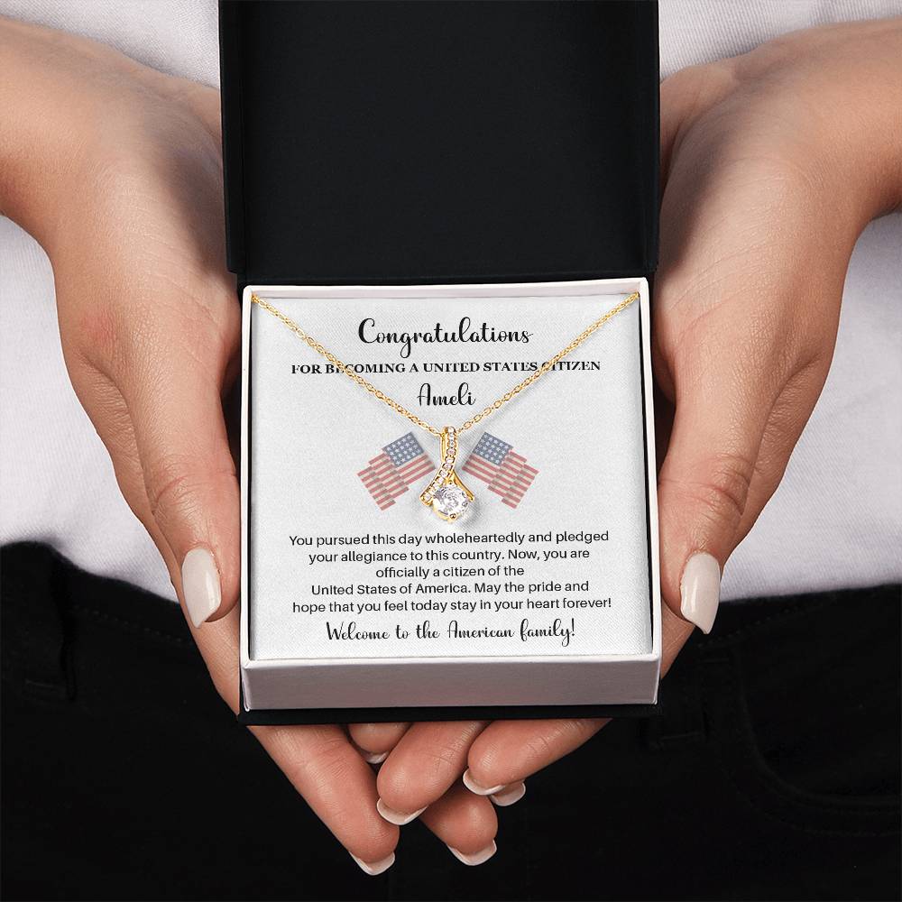 Congratulations Necklace For New U.s. Citizen Necklace For New U.s. Citizen Gift For New Citizen U.s. Citizenship Gift American Pride Necklace Gift For Newly Naturalized Citizen Welcome To America Gift Necklace For Becoming A U.s. Citizen