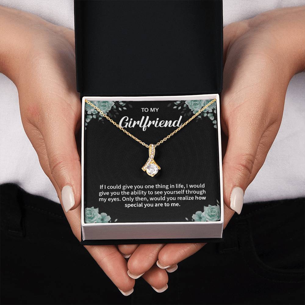 To My Girlfriend Necklace – Jewelry Gift with Message Card