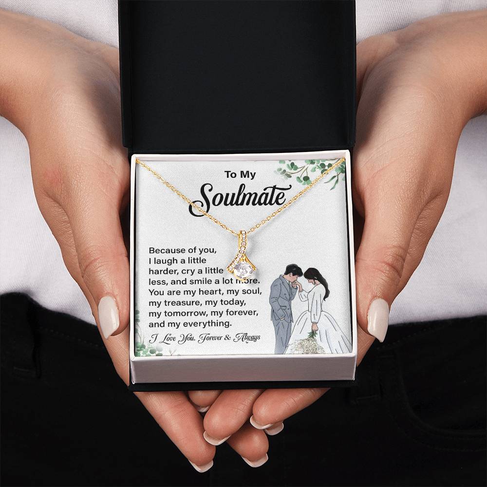 Soulmate Pendant Necklace Gift with Message Card