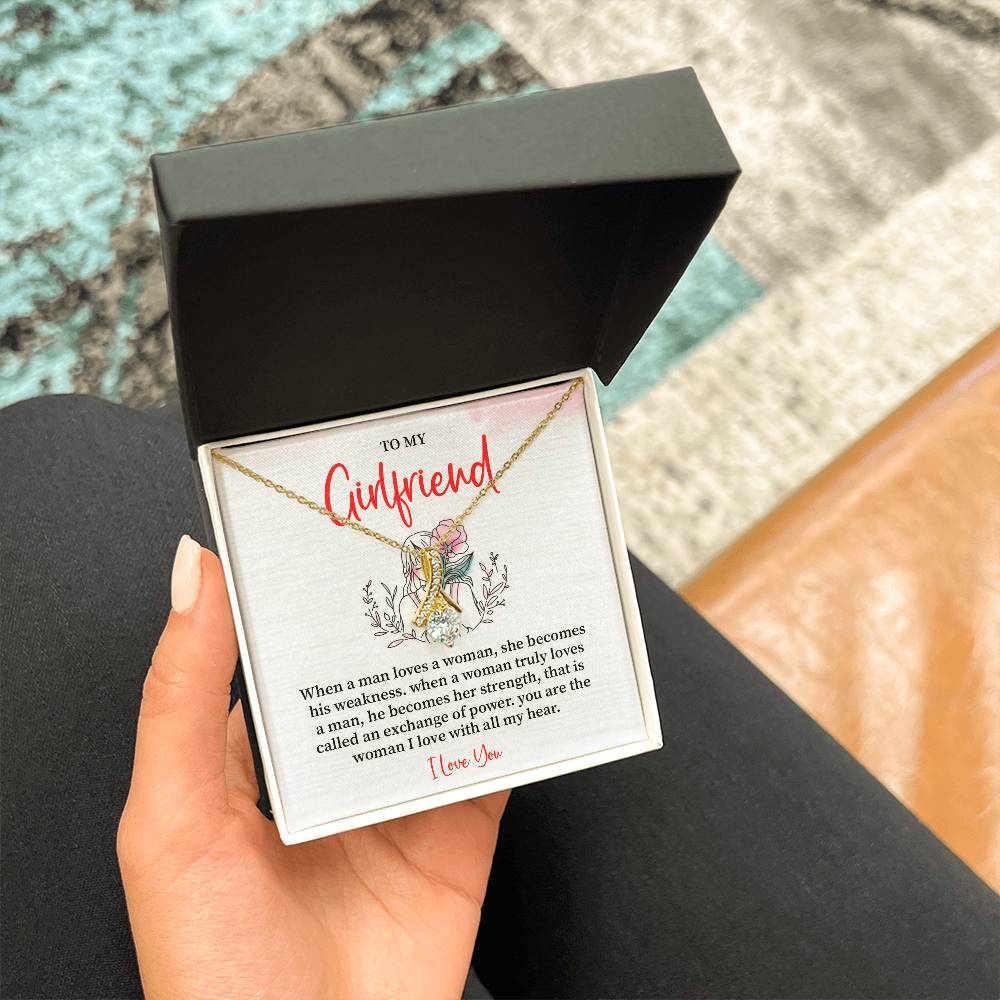 Romantic Necklace for Girlfriend – I Love You Message Card
