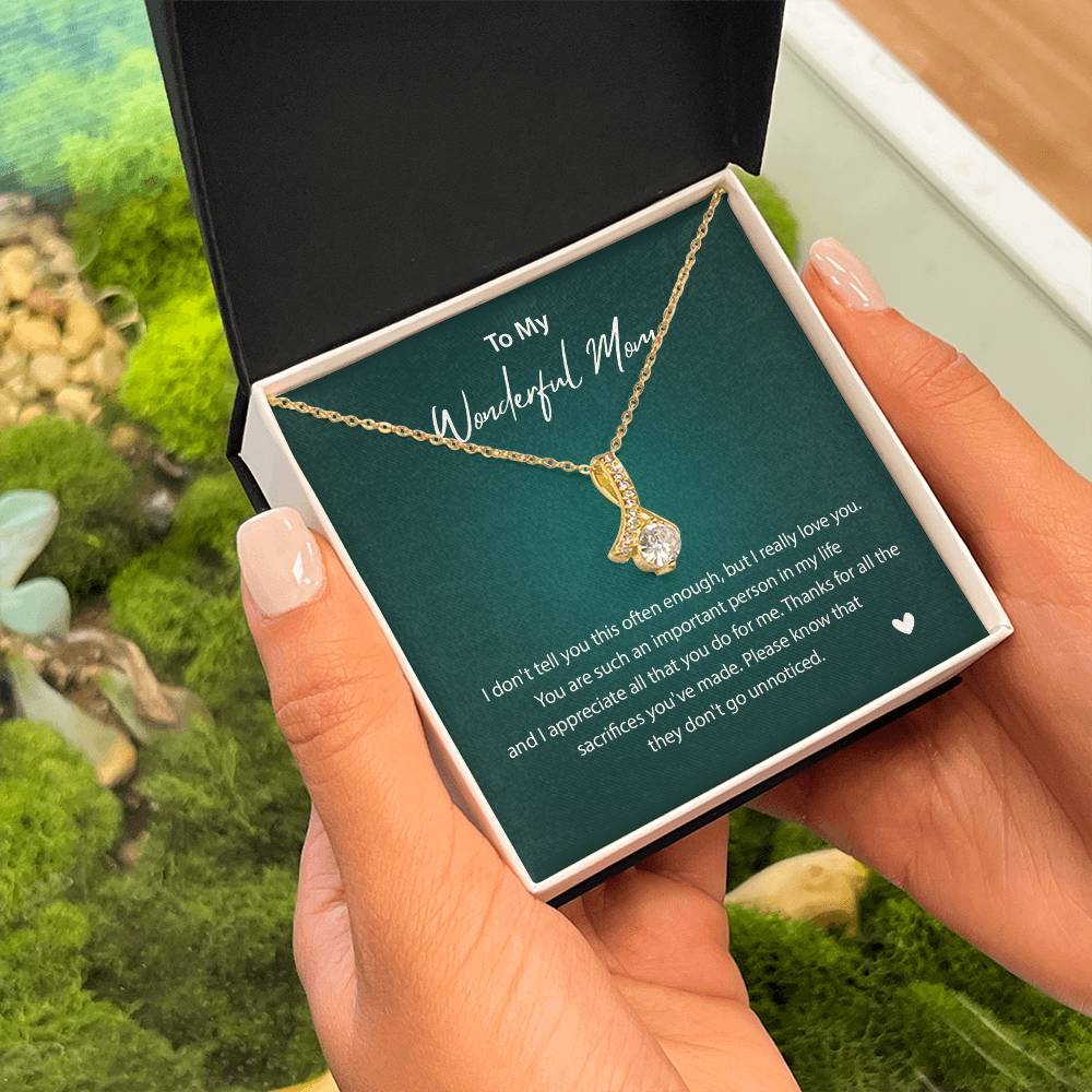 To My Wonderful Mom Wonderful Mom Necklace Gift Unique Gift For Mother-child Bond Unique Gift For Mother-child Bond Necklace For Family Bond Thoughtful Gift For Mother-child Bond Spiritual Bond With Mom Necklace Spiritual Bond With Mom Necklace