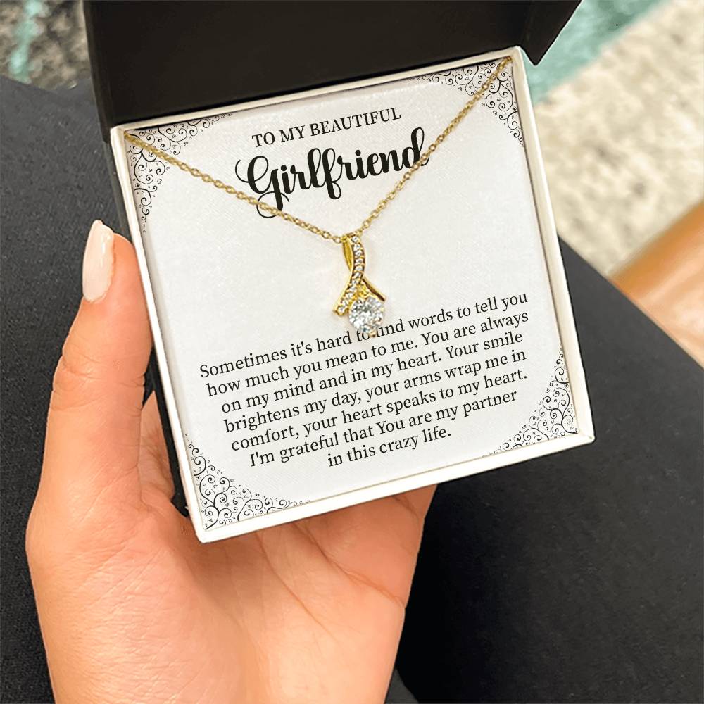Girlfriend Necklace Gift with Heartfelt Message Card