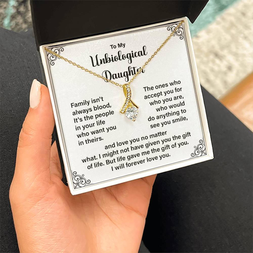Unbiological Daughter Necklace with Gift Box