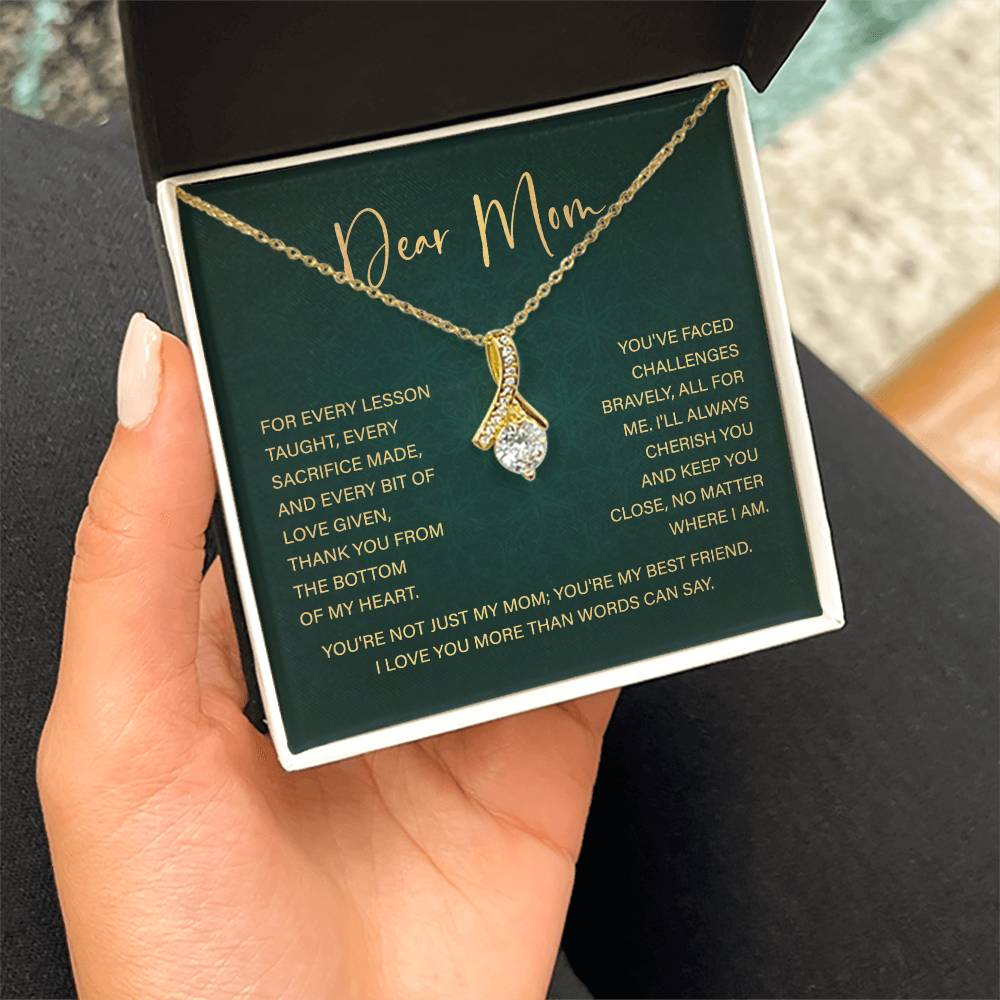 Dear Mom Mother’s Day Necklace From Daughter/son Special Birthday Jewelry For Mother Best Anniversary Necklace Gift Thoughtful Christmas Gift Just Because Necklace Gift Heart-shaped Jewelry Sentimental Necklace With Message Card