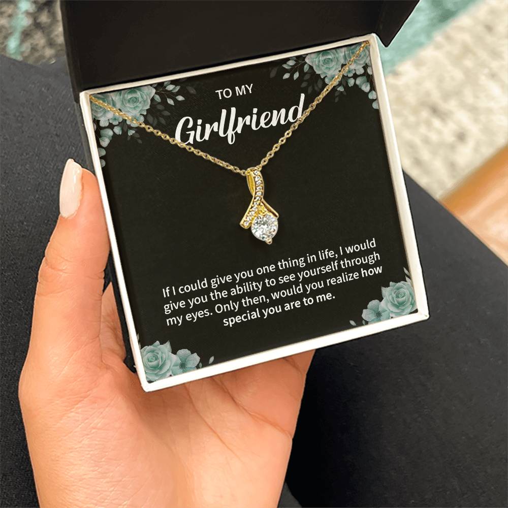 To My Girlfriend Necklace – Jewelry Gift with Message Card