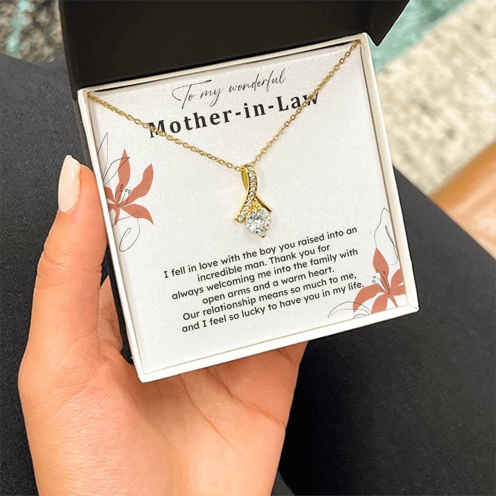 To My Wonderful Mother-in-law Necklace Mother-in-law Necklace Gift Thank You Gift For Mother-in-law Sentimental Mother-in-law Jewelry Jewelry For Mother-in-law Emotional Gift For Mother-in-law Meaningful Gift For Mother-in-law Mother Sentimental Jewelry