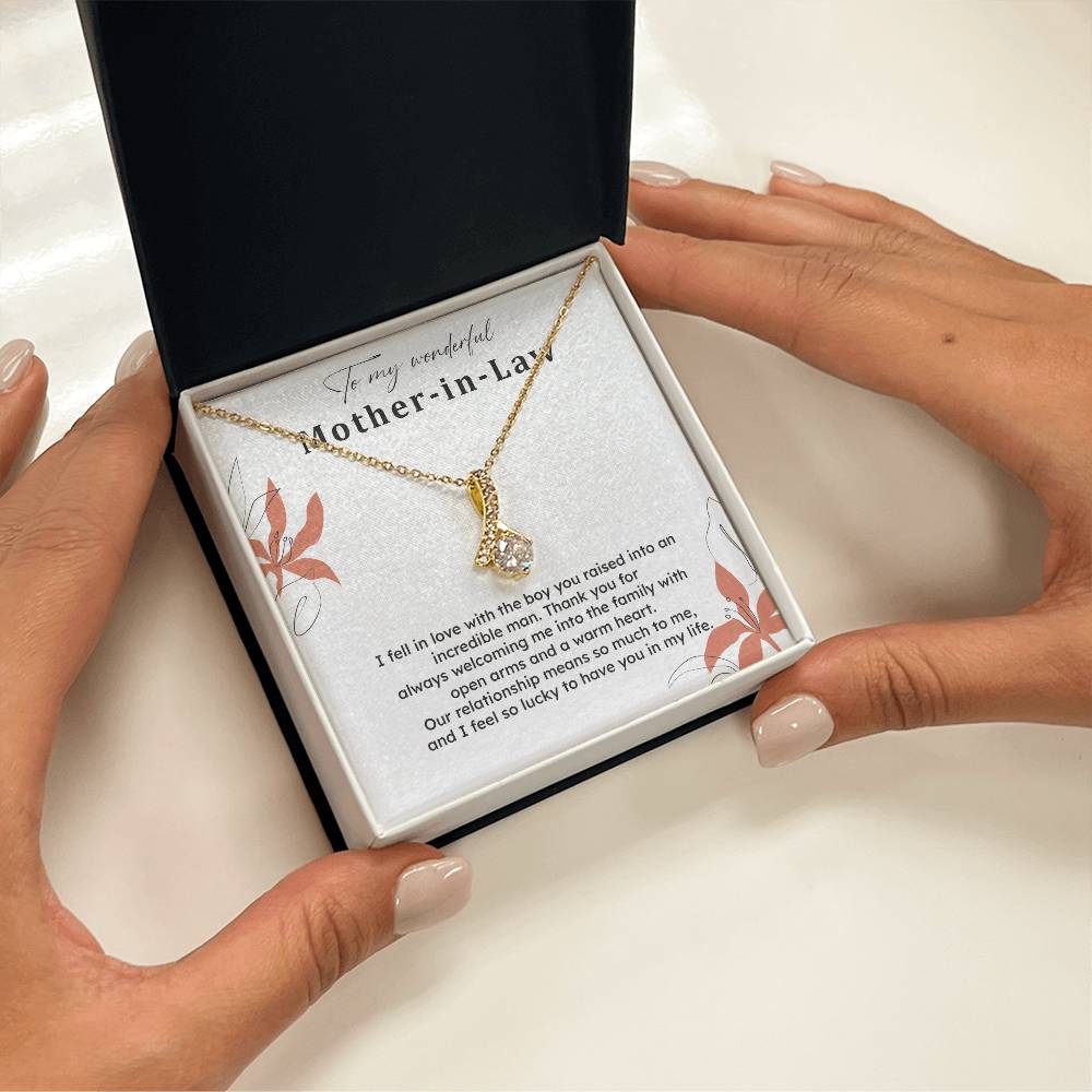 To My Wonderful Mother-in-law Necklace Mother-in-law Necklace Gift Thank You Gift For Mother-in-law Sentimental Mother-in-law Jewelry Jewelry For Mother-in-law Emotional Gift For Mother-in-law Meaningful Gift For Mother-in-law Mother Sentimental Jewelry